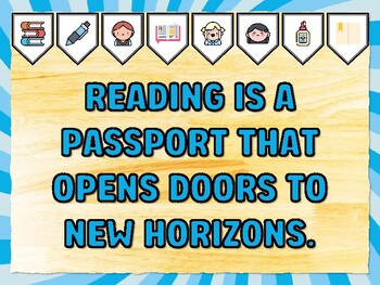 READING IS A PASSPORT THAT OPENS DOORS TO NEW HORIZONS. Reading Bulletin Boar