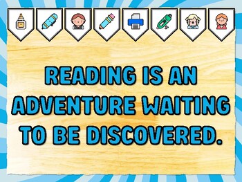 READING IS AN ADVENTURE WAITING TO BE DISCOVERED. Reading Bulletin Board Deco