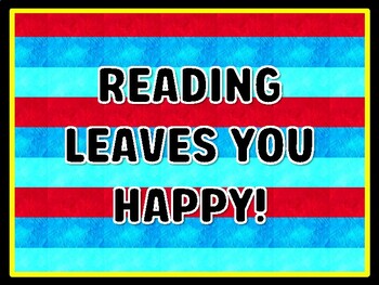 READING LEAVES YOU HAPPY! Read Across America Door Décor