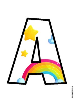 Rainbow Bulletin Board Decor Kit, Rainbow Bulletin Board Letters