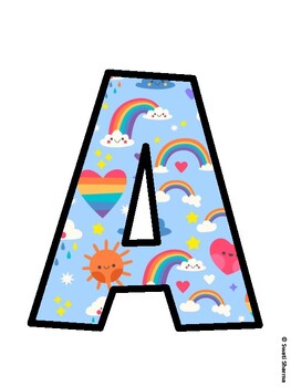 Rainbow Bulletin Board Decor Kit, Rainbow Bulletin Board Letters