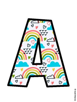 Rainbow Bulletin Board Decor Kit, Rainbow Bulletin Board Letters