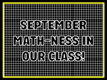 SEPTEMBER MATH-NESS IN OUR CLASS! Math Door Décor, Math Bulletin Board Décor