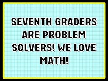 SEVENTH GRADERS ARE PROBLEM SOLVERS! WE LOVE MATH! Math Door Décor
