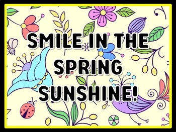 SMILE IN THE SPRING SUNSHINE! Spring Door Décor, Spring Bulletin Board Décor