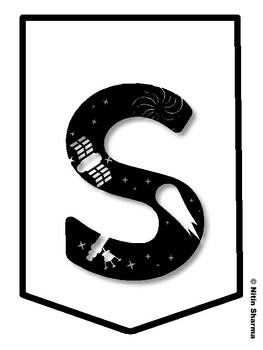 SPACE TRAVEL! Galaxy Bulletin Board Letters, Galaxy Banner