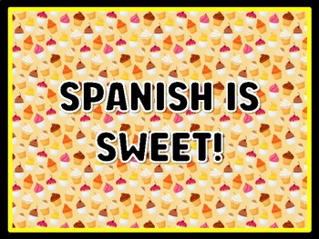 SPANISH IS SWEET! Cupcake Door Décor, Cupcake Bulletin Board Décor Kit, #42,