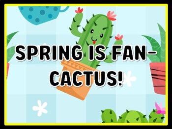 SPRING IS FAN-CACTUS! Succulents Door Décor, Succulents Bulletin Board Décor