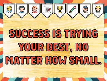 SUCCESS IS TRYING YOUR BEST, NO MATTER HOW SMALL. Success Bulletin Board Deco