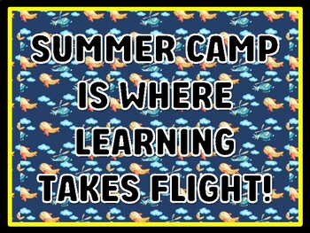 SUMMER CAMP IS WHERE LEARNING TAKES FLIGHT! Air Transportation Door Décor