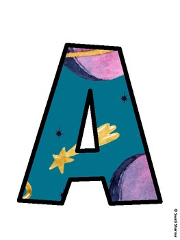 Space, Galaxy Bulletin Board Décor Kit, Space, Galaxy Bulletin Board Letters