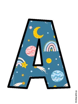 Space, Galaxy Bulletin Board Décor Kit, Space, Galaxy Bulletin Board Letters