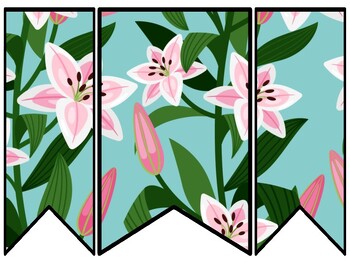 Spring, Easter Lily Bulletin Board Decor Kit, Spring, Easter Lily Letters