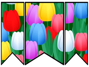 Spring, Easter, Tulips Bulletin Board Decor Kit, Spring, Easter, Tulips Letters