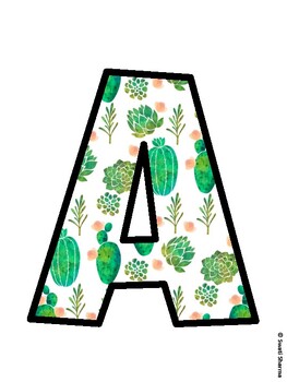 Succulents Bulletin Board Decor Kit, Succulents Bulletin Board Letters