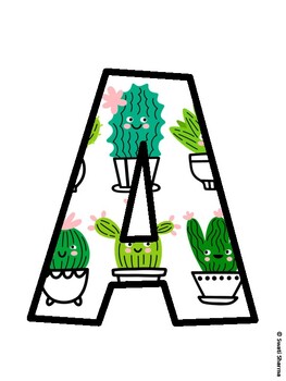 Succulents Bulletin Board Decor Kit, Succulents Bulletin Board Letters