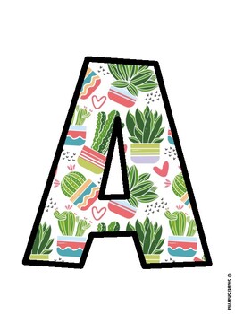 Succulents Bulletin Board Decor Kit, Succulents Bulletin Board Letters