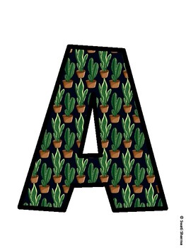 Succulents Bulletin Board Decor Kit, Succulents Bulletin Board Letters