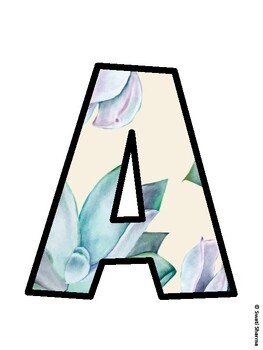Succulents Bulletin Board Decor Kit, Succulents Bulletin Board Letters