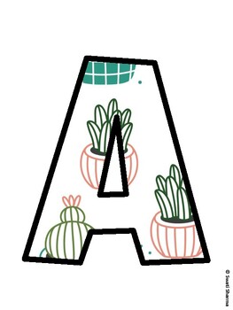 Succulents Bulletin Board Decor Kit, Succulents Bulletin Board Letters