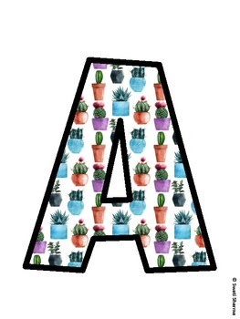 Succulents Bulletin Board Décor Kit, Succulents Bulletin Board Letters