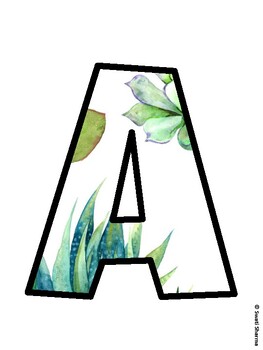 Succulents Bulletin Board Décor Kit, Succulents Bulletin Board Letters