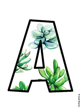 Succulents Bulletin Board Décor Kit, Succulents Bulletin Board Letters