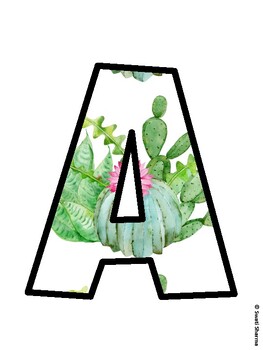 Succulents Bulletin Board Décor Kit, Succulents Bulletin Board Letters