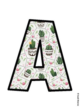 Succulents Bulletin Board Décor Kit, Succulents Bulletin Board Letters