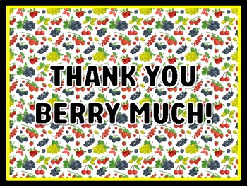 THANK YOU BERRY MUCH! Berry Door Décor, Berry Bulletin Board Décor