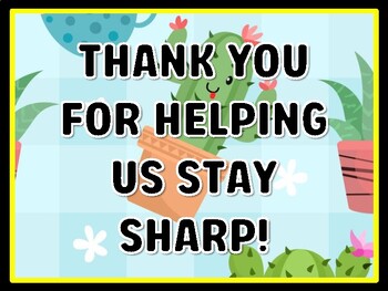 THANK YOU FOR HELPING US STAY SHARP! Succulents Door Décor