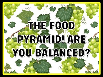 THE FOOD PYRAMID! ARE YOU BALANCED? Health And Nutrition Door Décor