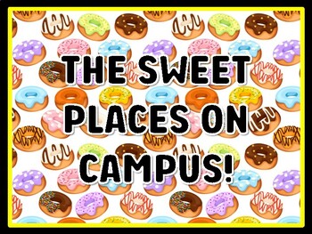 THE SWEET PLACES ON CAMPUS! Donut Door Décor, Donut Bulletin Board Décor
