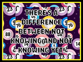 THERE'S A DIFFERENCE BETWEEN NOT KNOWING AND NOT KNOWING YET! Math Door Décor