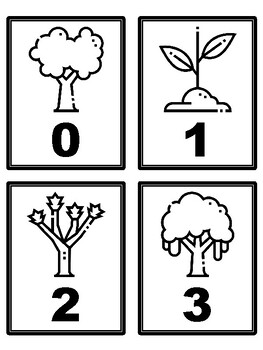 Trees 0-500 Number Flash Cards, Trees Number Cards,