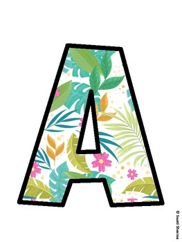 Tropical Bulletin Board Décor Kit, Tropical Bulletin Board Letters