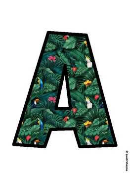 Tropical Bulletin Board Décor Kit, Tropical Bulletin Board Letters
