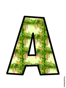 Tropical Bulletin Board Décor Kit, Tropical Bulletin Board Letters