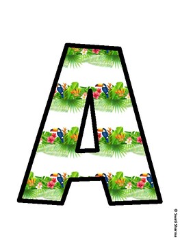 Tropical Bulletin Board Décor Kit, Tropical Bulletin Board Letters