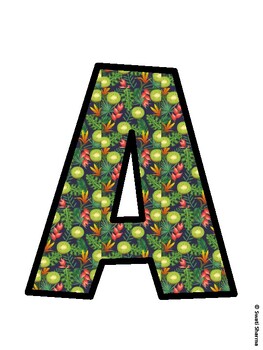 Tropical Fruits Bulletin Board Décor Kit, Tropical Fruits Bulletin Board Lett