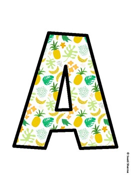 Tropical Fruits Bulletin Board Décor Kit, Tropical Fruits Bulletin Board Lett
