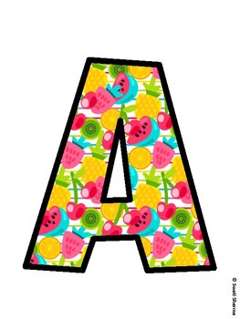 Tropical Fruits Bulletin Board Décor Kit, Tropical Fruits Bulletin Board Lett