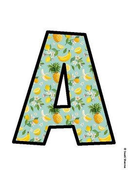 Tropical Fruits Bulletin Board Décor Kit, Tropical Fruits Bulletin Board Lett