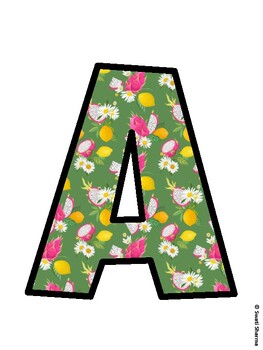 Tropical Fruits Bulletin Board Décor Kit, Tropical Fruits Bulletin Board Lett