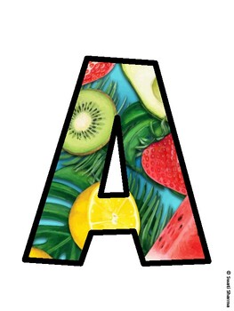 Tropical Fruits Bulletin Board Décor Kit, Tropical Fruits Bulletin Board Lett