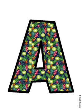 Tropical Fruits Bulletin Board Décor Kit, Tropical Fruits Bulletin Board Lett