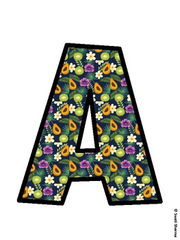 Tropical Fruits Bulletin Board Décor Kit, Tropical Fruits Bulletin Board Lett