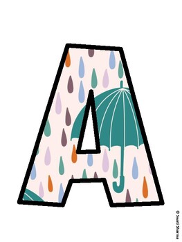 Umbrella Bulletin Board Decor Kit, Umbrella Bulletin Board Letters