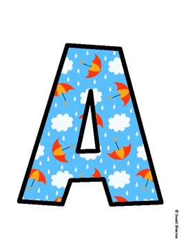 Umbrella Bulletin Board Decor Kit, Umbrella Bulletin Board Letters