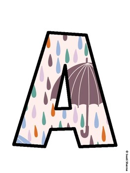 Umbrella Bulletin Board Decor Kit, Umbrella Bulletin Board Letters
